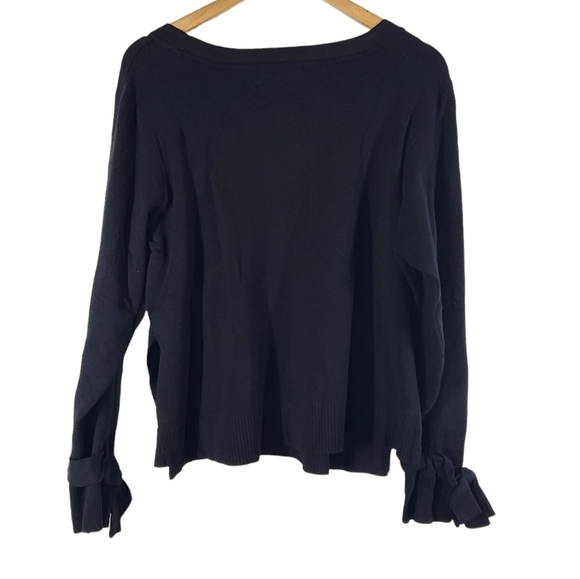 NWT INC Womens Black Long Sleeve‎ with Bows Neck Casual Sweater Plus 0X - Picture 3 of 4
